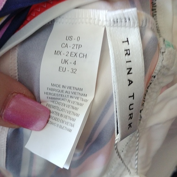 Trina Turk Treasure Cove Printed Triangle Halter Longline Bikini Top, 0 - Picture 5 of 10